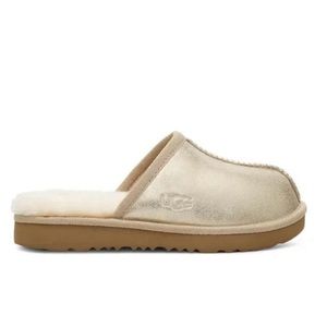 UGG KIDS NEW Keegan SLIPPERS Slides SHEEPSKIN Metallic Gold 100% Authentic